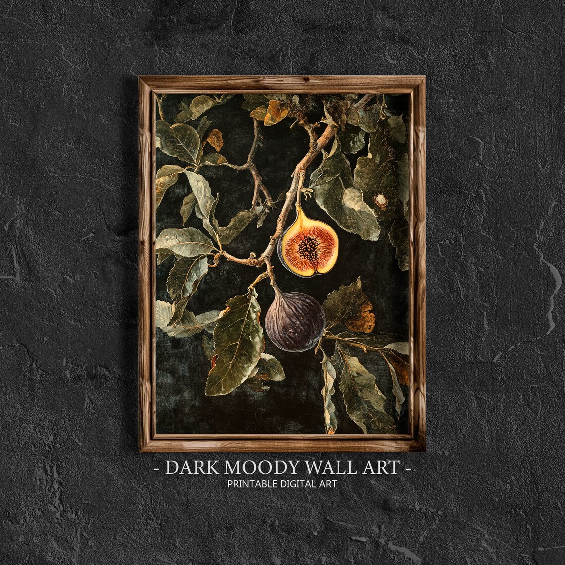 Vintage Fig Print, Dark Academia Kitchen Art