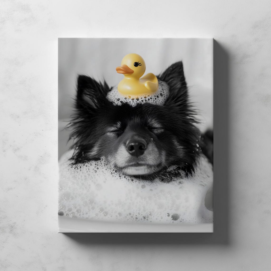 Finnish Lapphund Bubble Bath With Rubber Duck Funny Dog Poster - Image 2