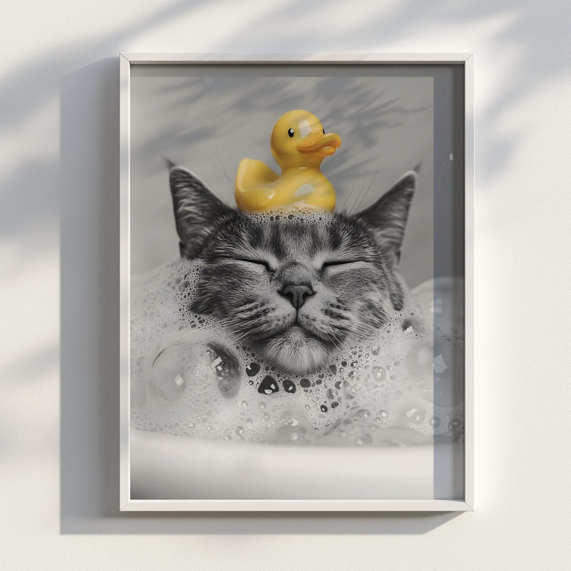 Sudsy Singapura Cute Cat Wall Art Funny Kitten Bathroom Humour