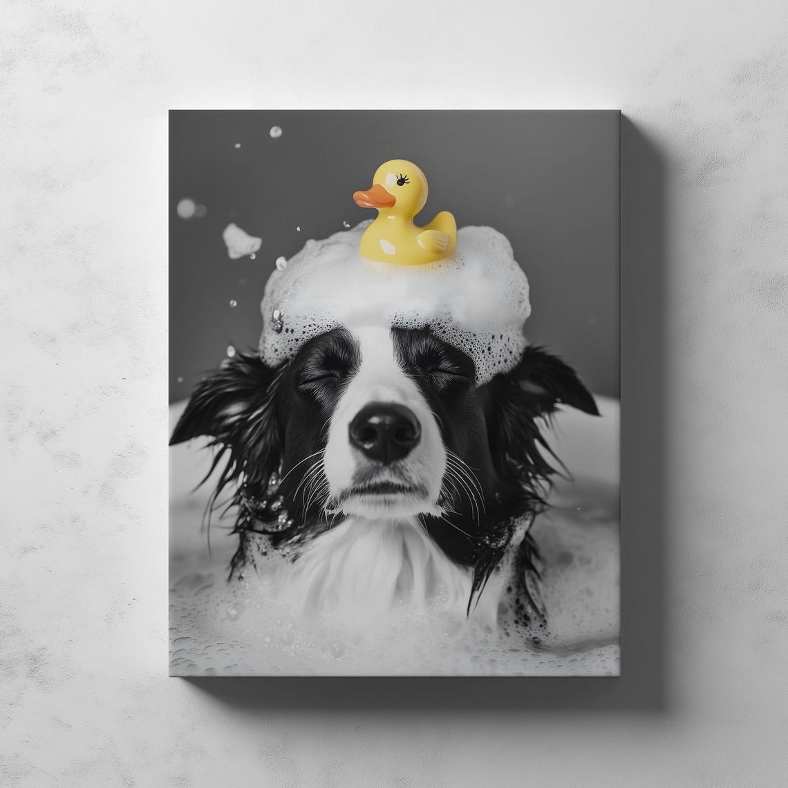 Bubbly Border Collie Cute Doggo Poster Funny Dog Bathroom Print Pet Wall Art - Image 3