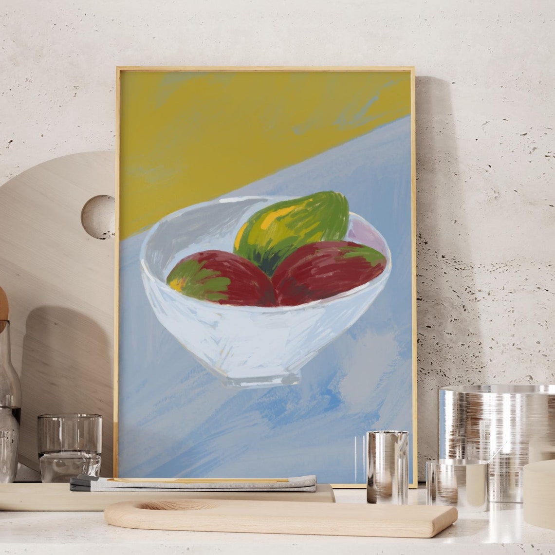 Kitchen Decor Poster Cute Cooking Art Wall Print Minimalist Dopamine Green