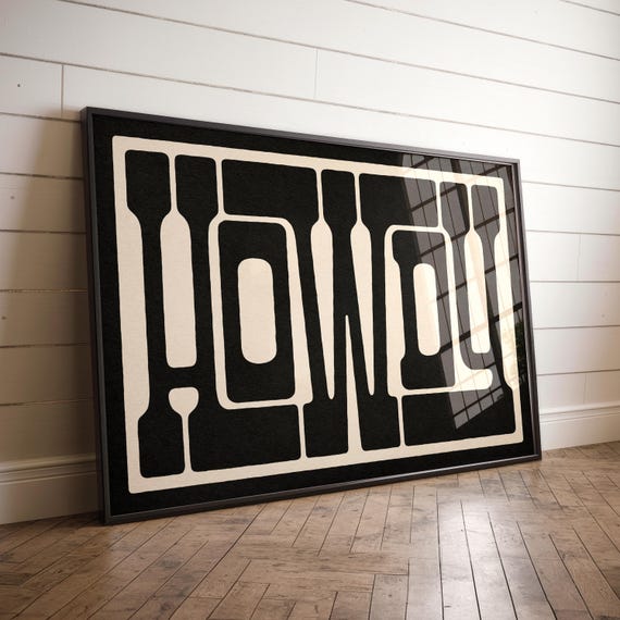 Instant Howdy Print Bold Western Typography Wall Art Howdy Poster Welcome Sign Simple Howdy Picture Farmhouse Decor