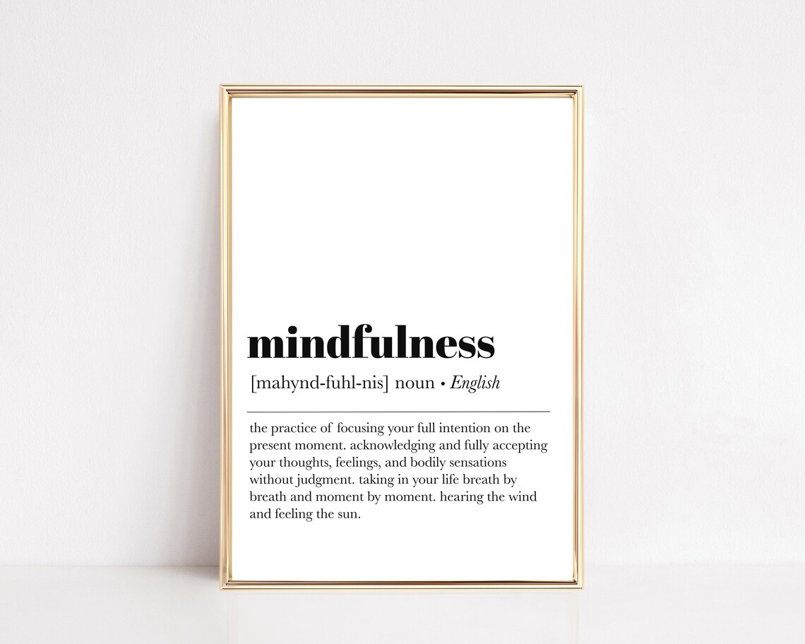 Mindfulness Definition Minimalist Art Print