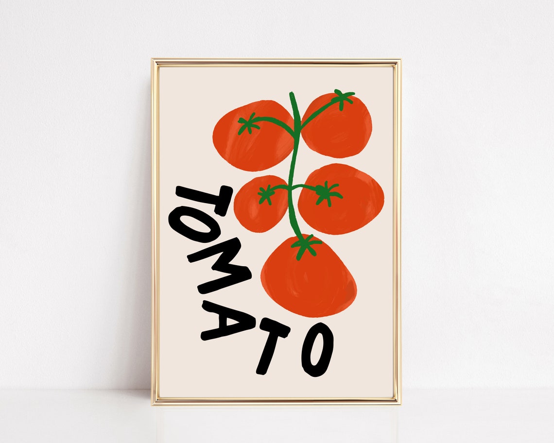 Aesthetic Tomato Girl Kitchen Art Print
