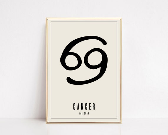 Cancer Zodiac Wall Art Cancer Zodiac Print Astrology Gifts Zodiac Wall Art Zodiac Gift Print