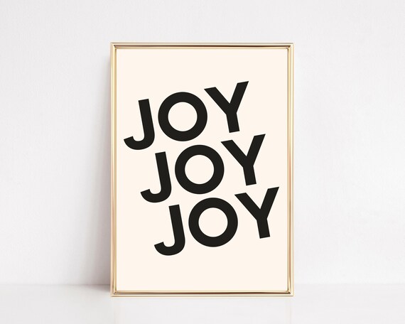 Joy Joy Joy Triple Word Neutral Minimalist Christmas Word Poster