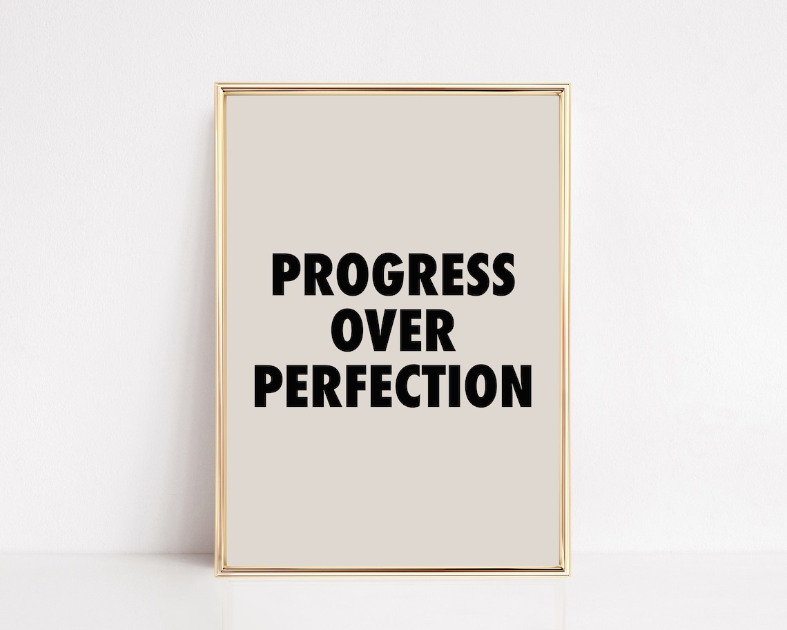Growth Mindset Poster, Progress Over Perfection