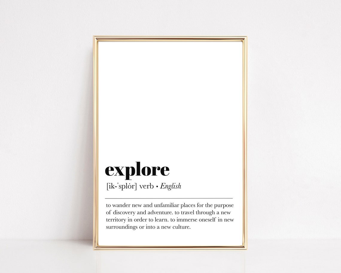 Explore Dictionary Definition Travel Quote Minimalist Wall Poster