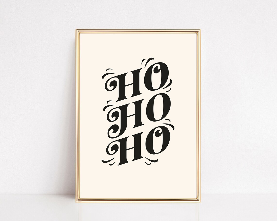 Ho Ho Ho Retro Christmas Art Print