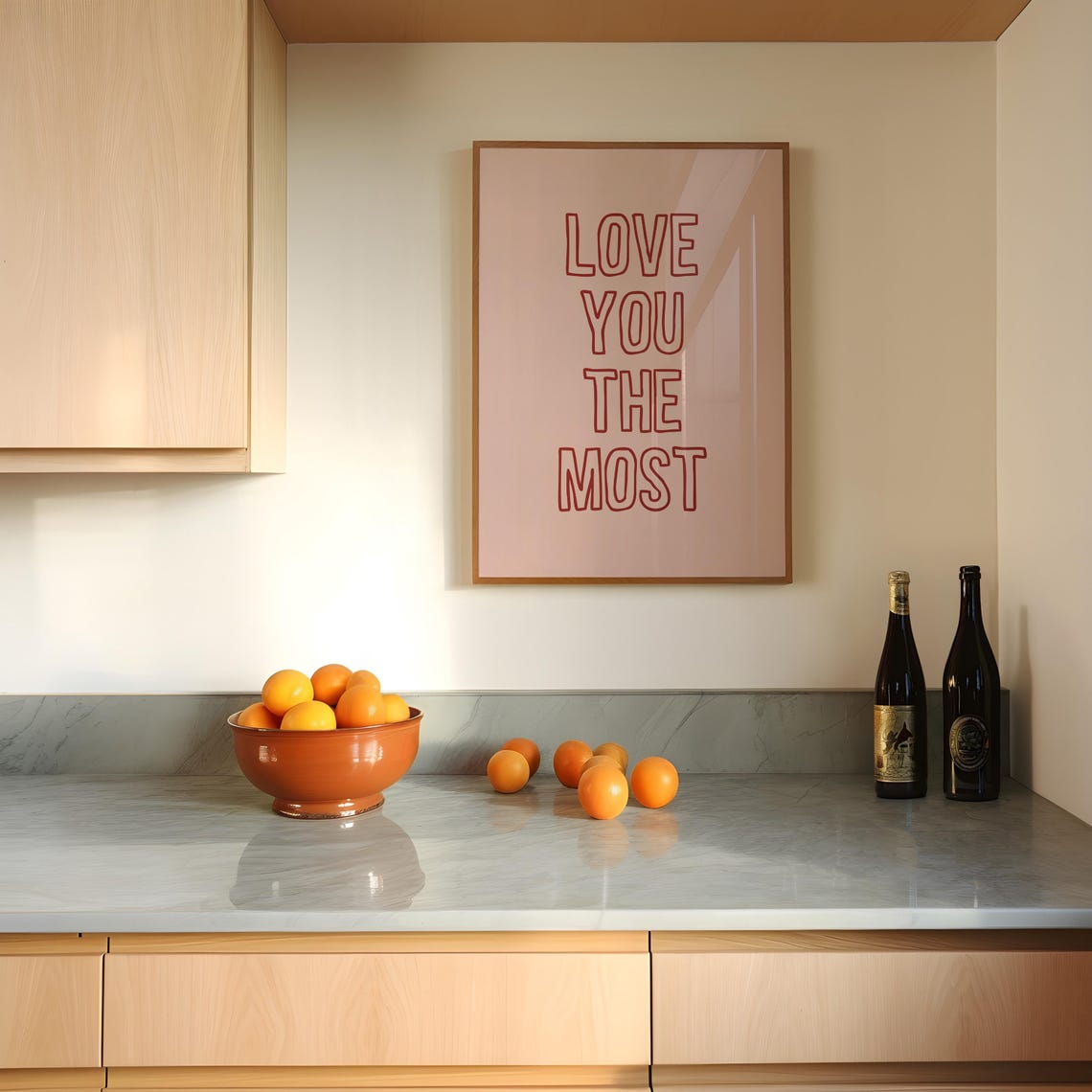 Love You The Most Print Aesthetic Valentine Wall Art Girly Wall Art Trendy Poster Cute Love Quote Print Kikiandnim Print - Image 2