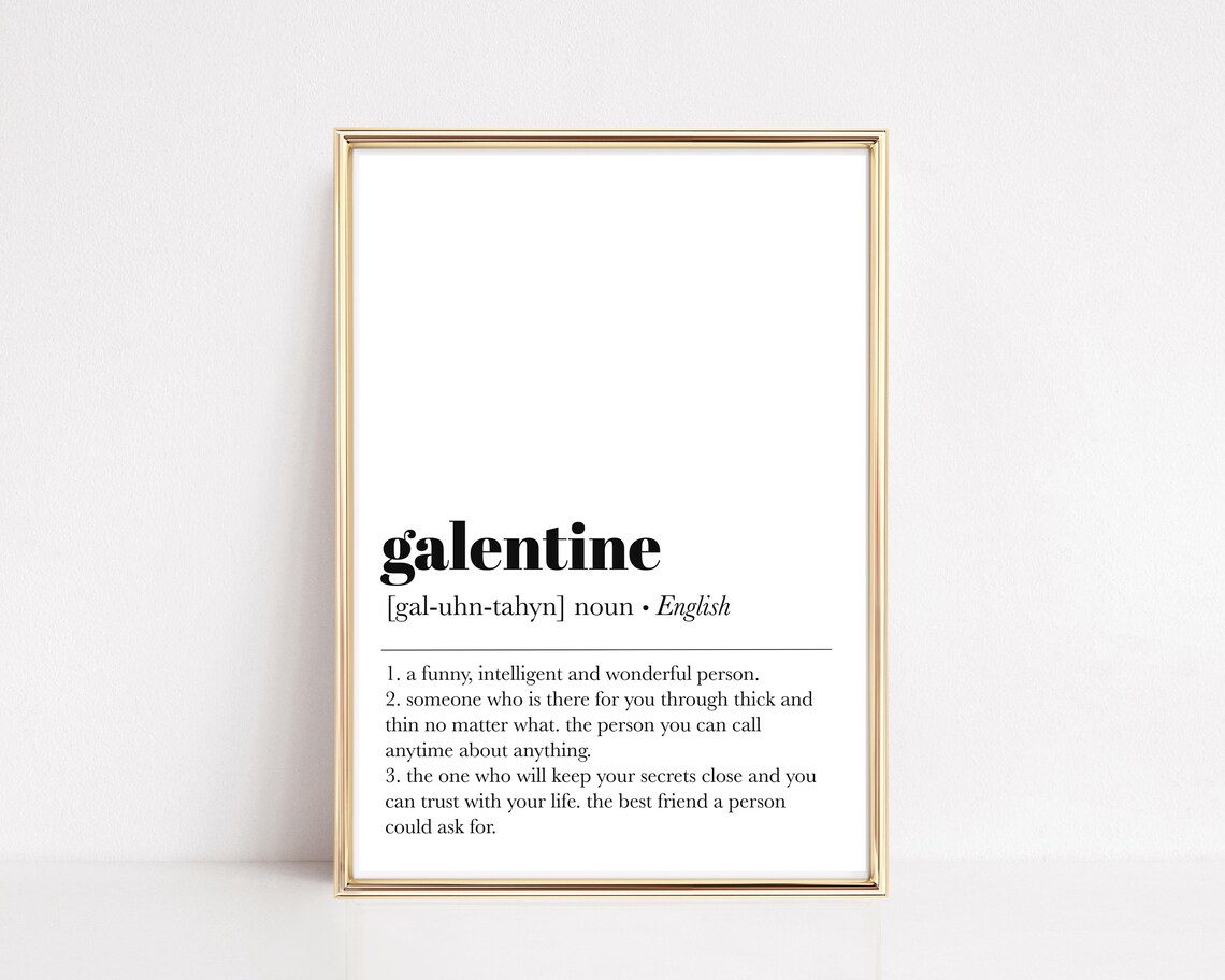 Galentine Definition Typography Art Print