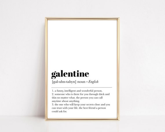 Galentine Definition Typography Art Print