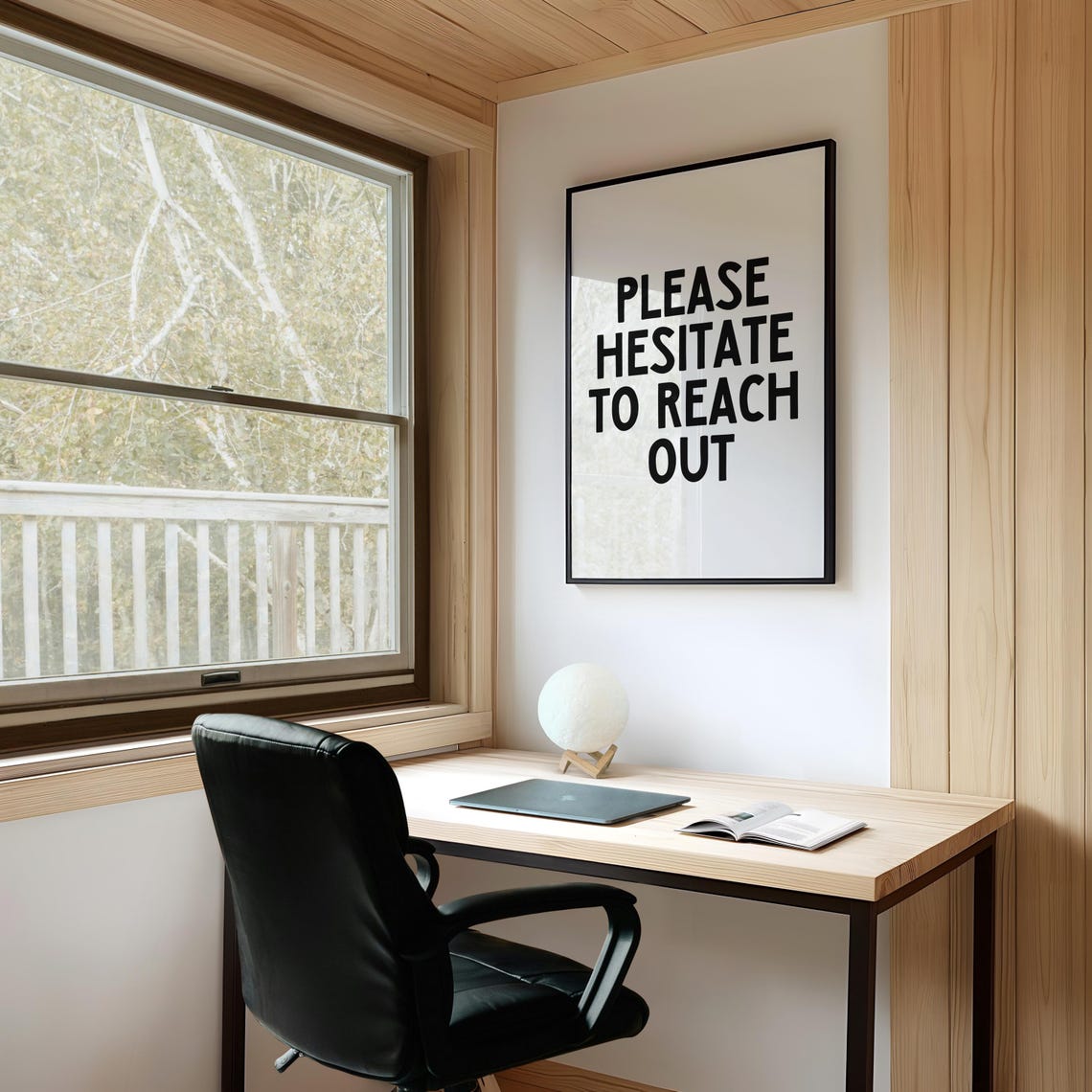Funny Office Quote Please Hesitate To Reach Out Minimalist Poster - Image 3