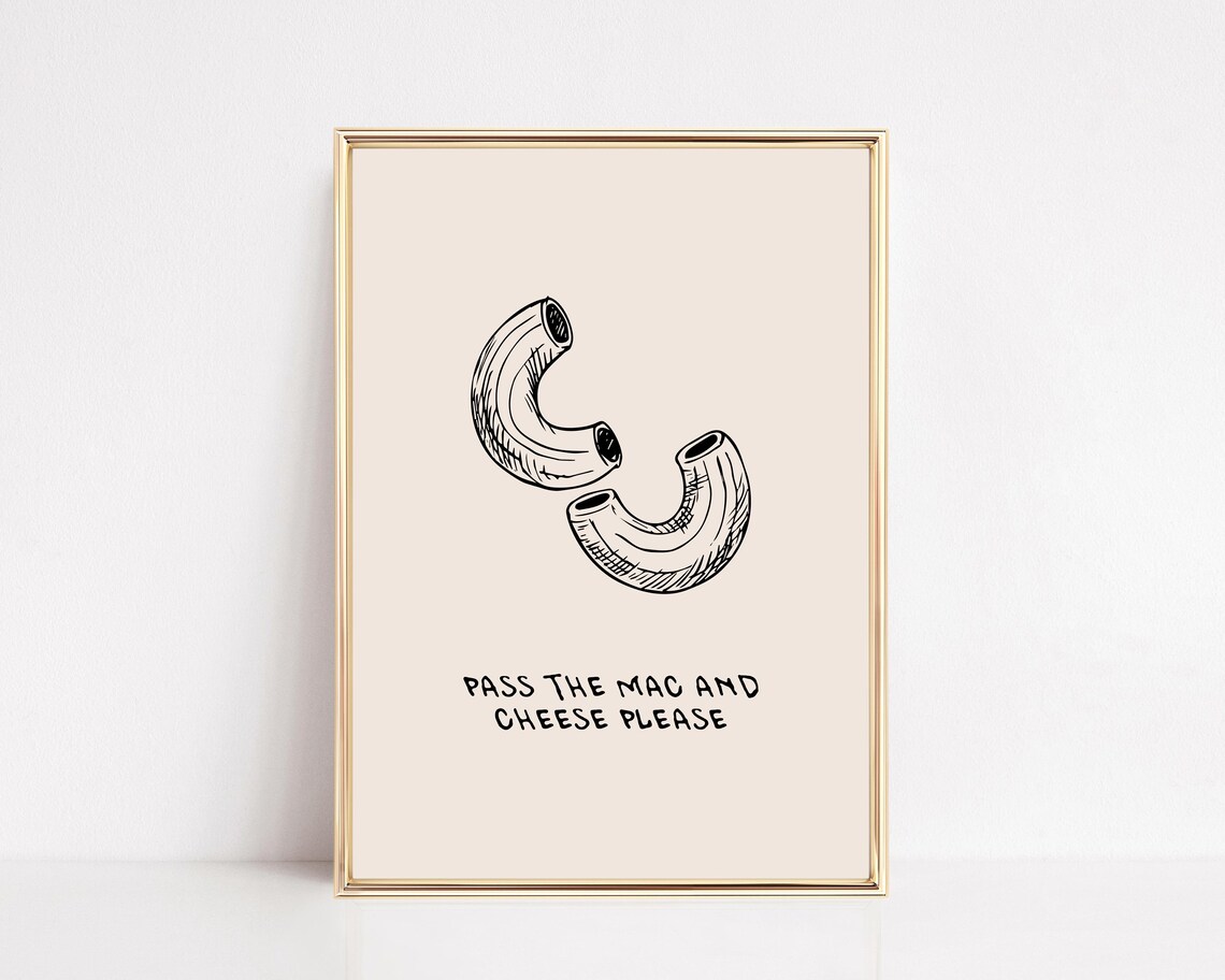 Cute Thanksgiving Decor Dining Room Wall Art Mac And Cheese Thanksgiving Print Thanksgiving Decorations Print