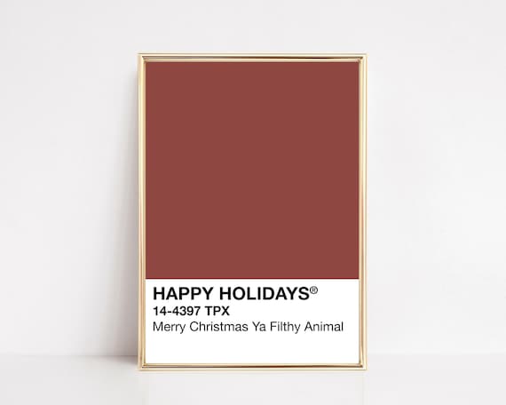 Happy Holidays Pantone Swatch Red Funny Christmas Quote Art Poster