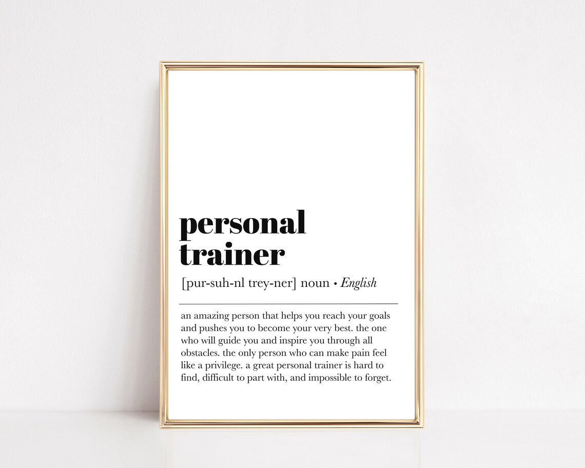Personal Trainer Definition Art Print, Gym Office Decor