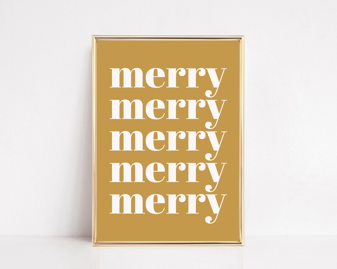 Colorful Christmas Holiday Decor Minimalist Art Print