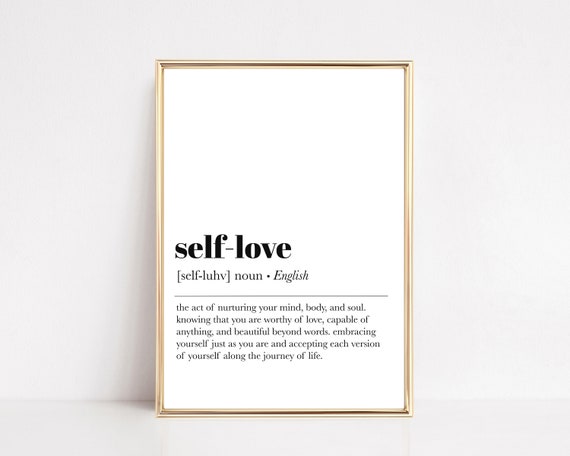 Self Love Definition Minimalist Poster, Home Decor