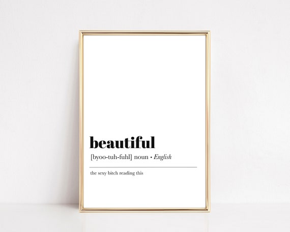 Beautiful Definition Wall Art Self Love Wall Art Bad Bitch Definition Print Minimalist Poster Home Decor Wall Art