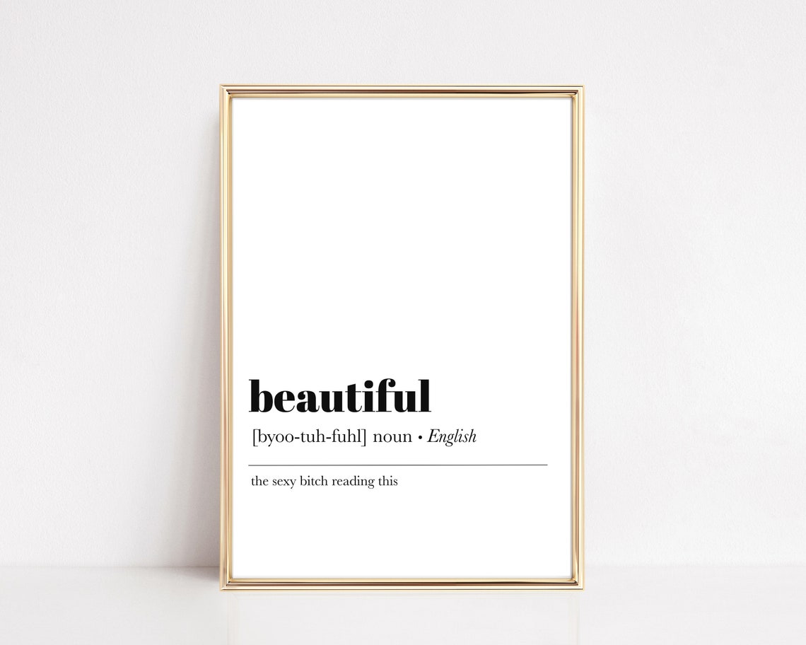 Beautiful Definition Wall Art Self Love Wall Art Bad Bitch Definition Print Minimalist Poster Home Decor Wall Art