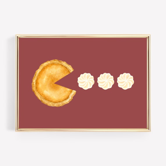 Funny Thanksgiving Pumpkin Pie Fall Wall Art Print