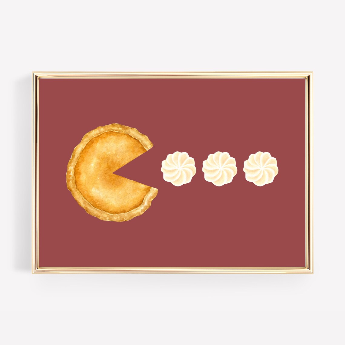 Funny Thanksgiving Pumpkin Pie Fall Wall Art Print