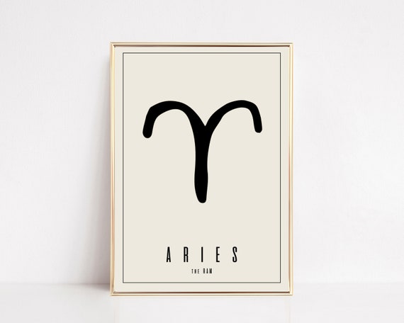 Aries Wall Art Aries Zodiac Print Astrology Gifts Aries Art Zodiac Wall Art Zodiac Zodiac Gift Instant