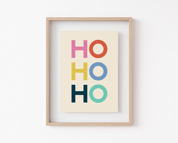 Christmas Ho Ho Ho Colorful Holiday Art Print