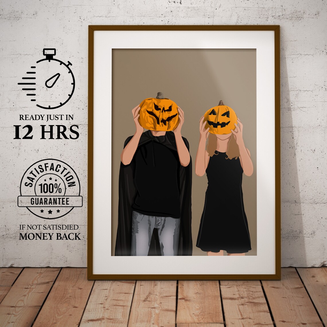 Halloween Faceless Portrait, Spooky Decor Art Print