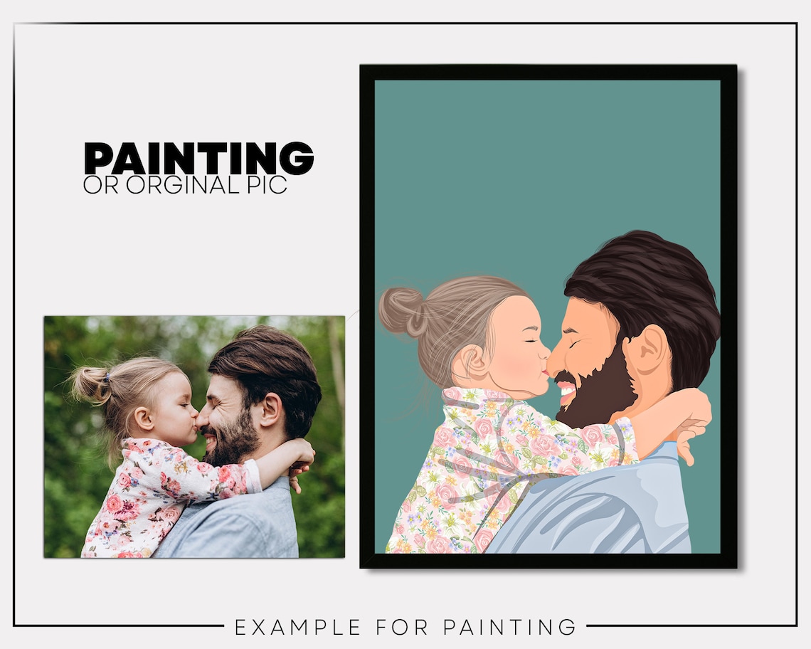 Personalized Dad Portrait, Meaningful Fathers Day Gift - Image 2