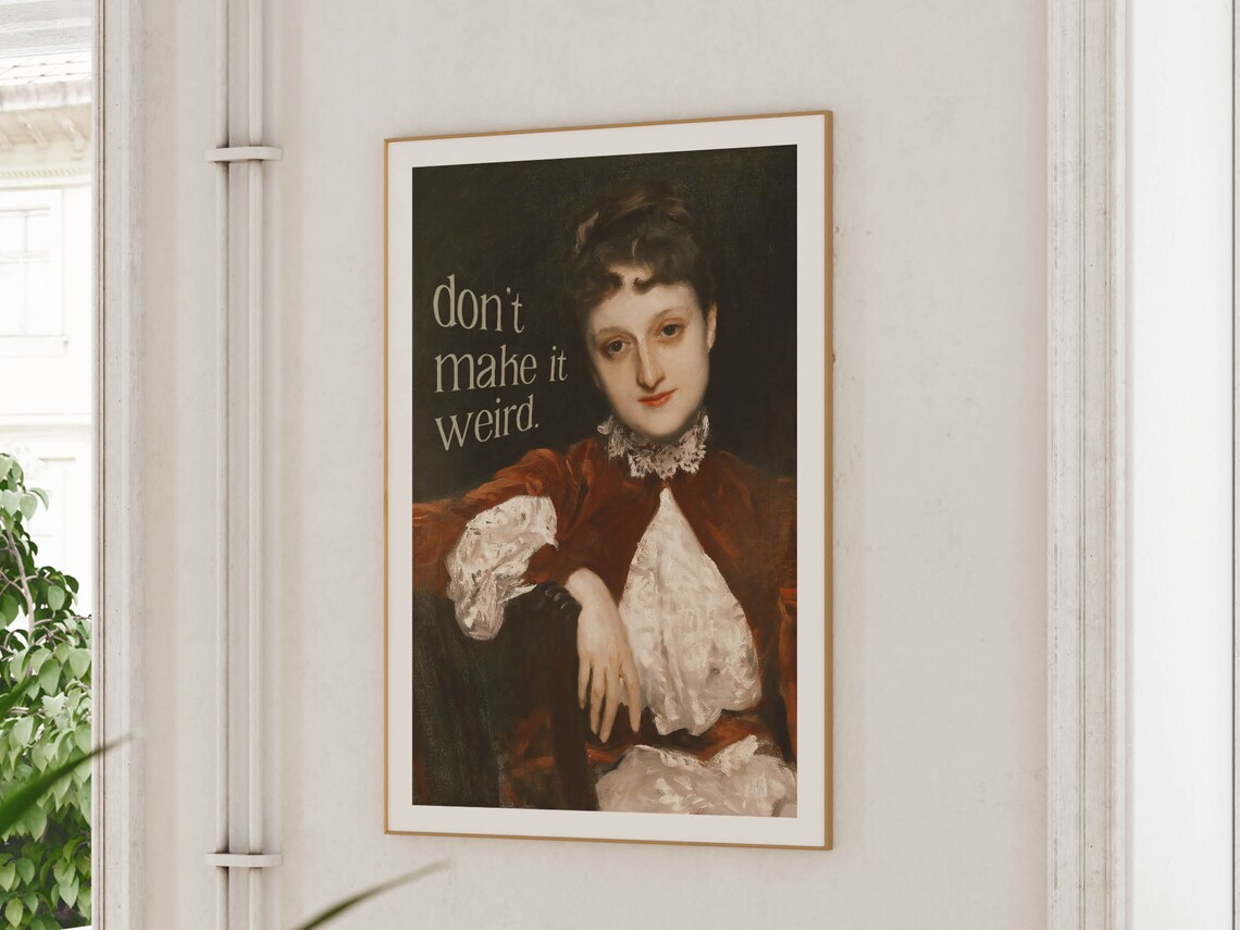 Bathroom Painting Ladies Room Make It Weird Print Classical Bathroom Decor Funny Wall Art Poster Art Amusing Gift - Image 3