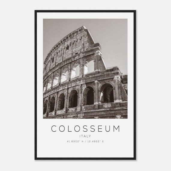 Colosseum Italy Travel Photo Poster Bw Print Minimalist