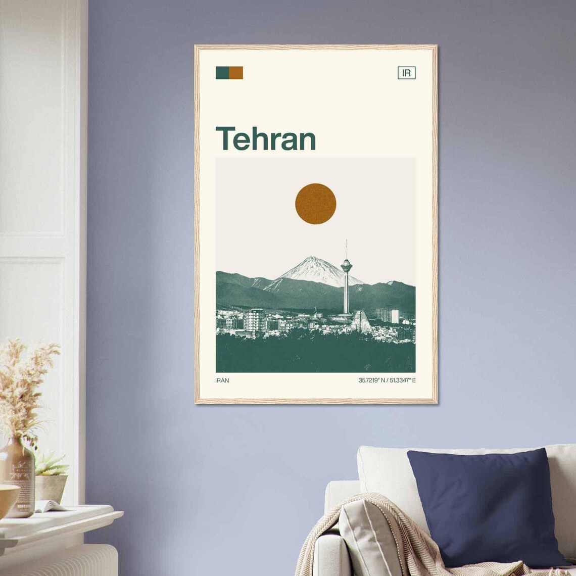 Tehran Iran Milad Tower Snowcapped Damavand Vintage Travel Poster - Image 2
