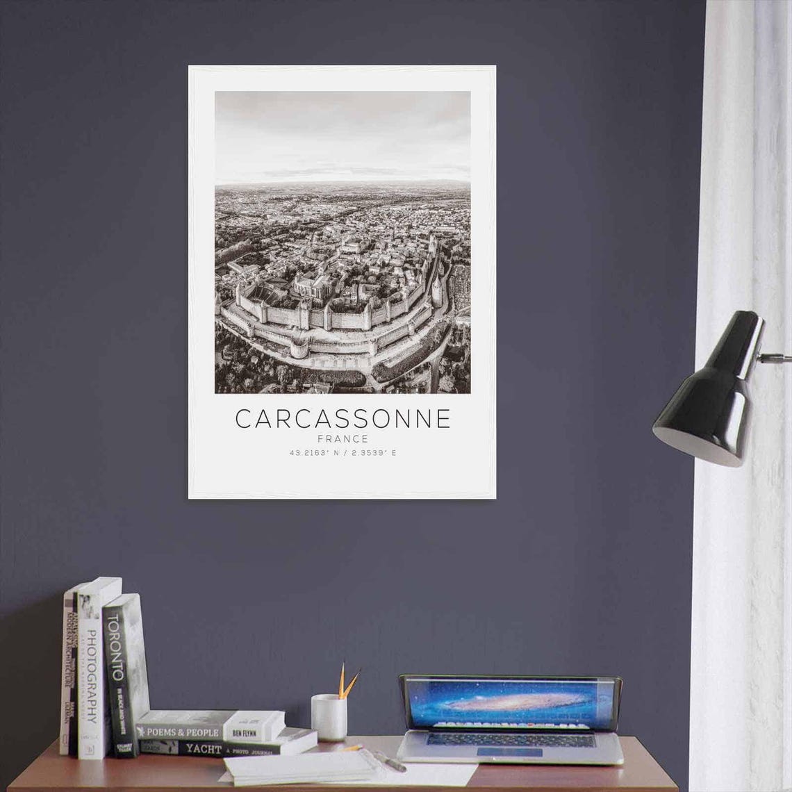 Carcassonne France Travel Photo Poster Bw Carcassonne Travel Print Minimalist Travel Poster Print - Image 3