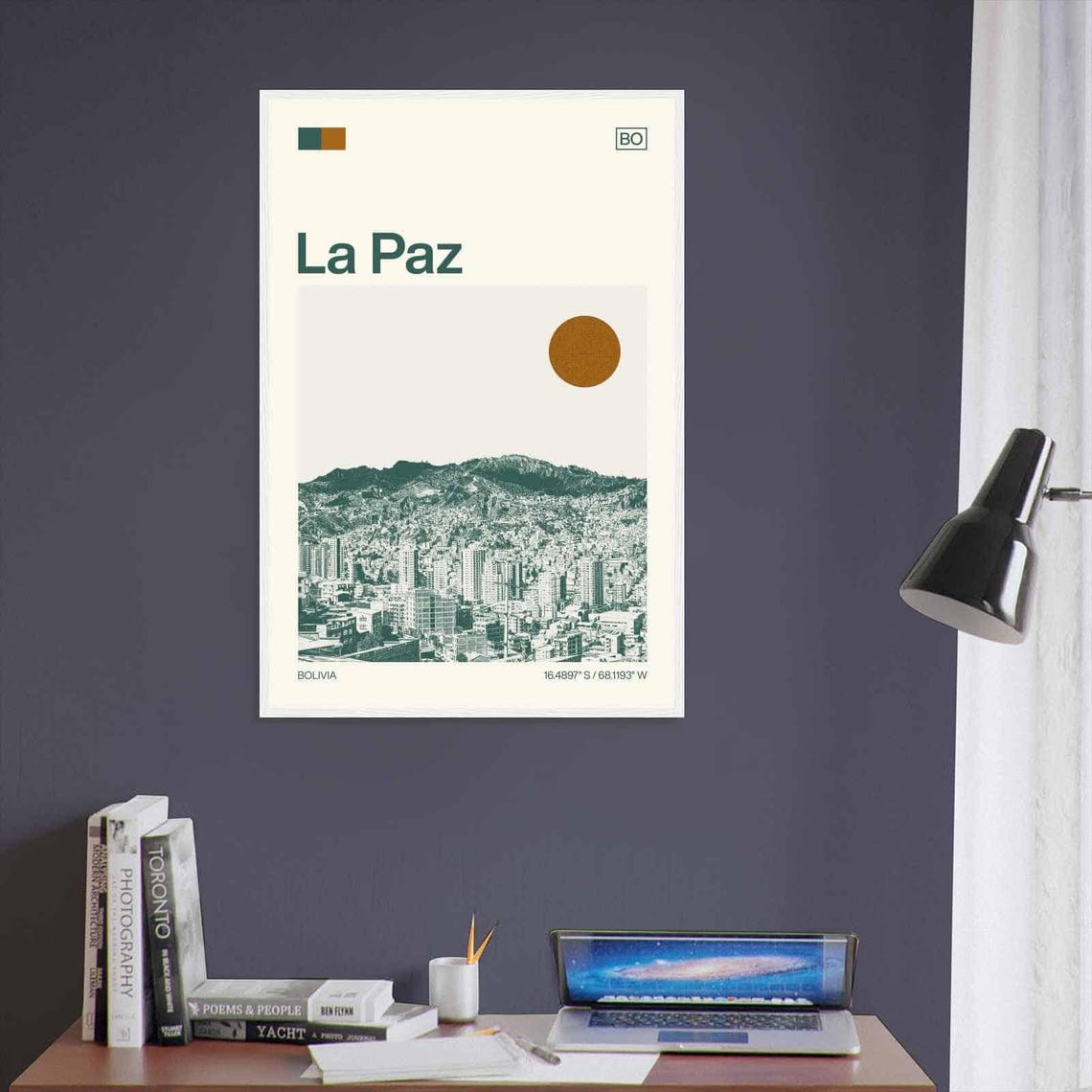 La Paz Bolivia Minimalist Monochrome Travel Photo Poster - Image 3