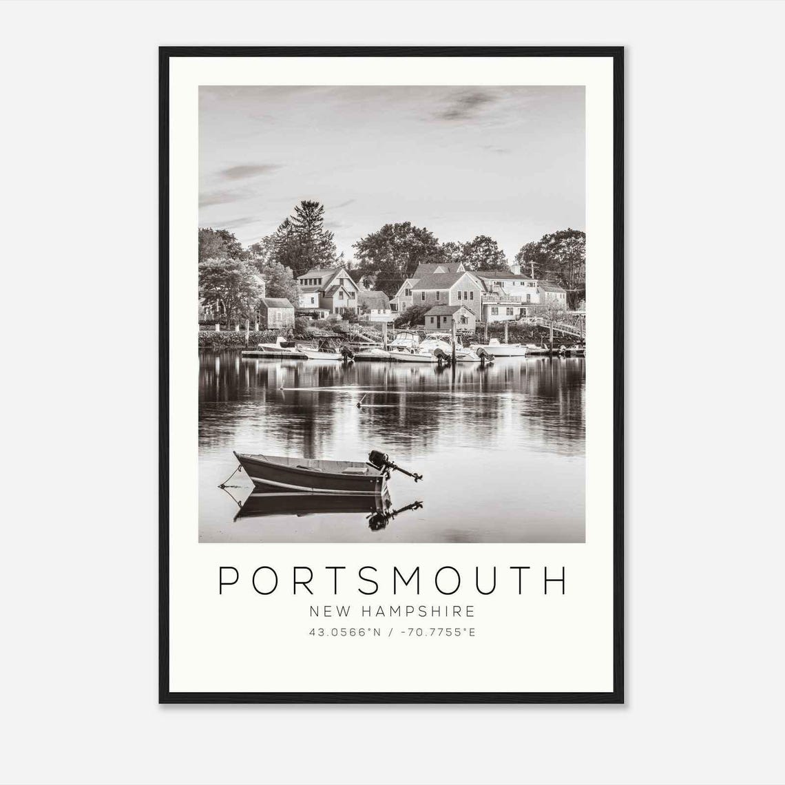 Portsmouth New Hampshire Photo Travel Poster Portsmouth Travel Print Minimalist Travel Print Ds2