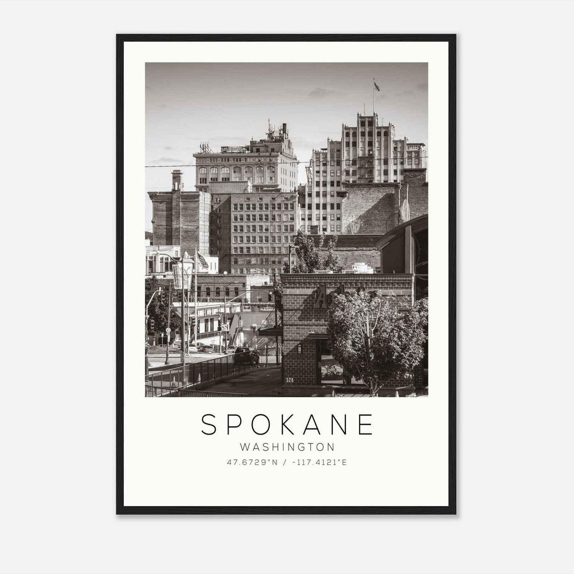 Spokane Washington Historic Downtown Street Corner Photo Poster