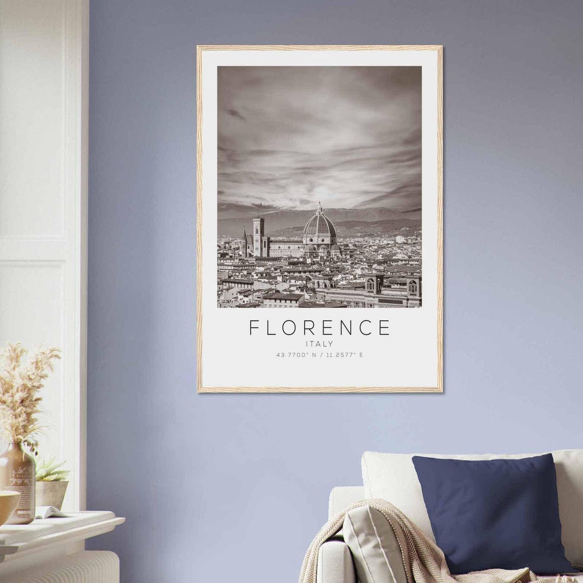 Florence Italy Duomo Cathedral Black and White Travel Poster - Image 2