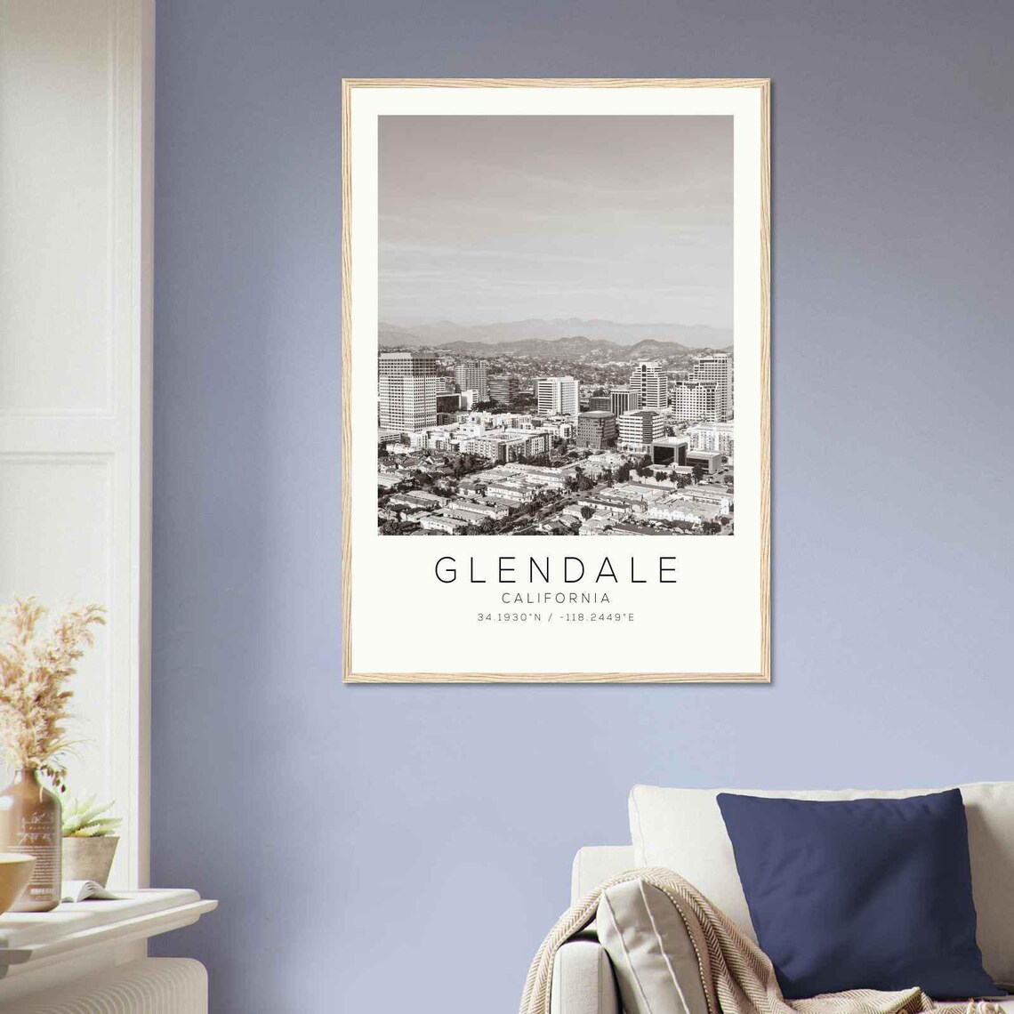Glendale California Downtown Aerial City View Mountains Photo Poster - Image 2