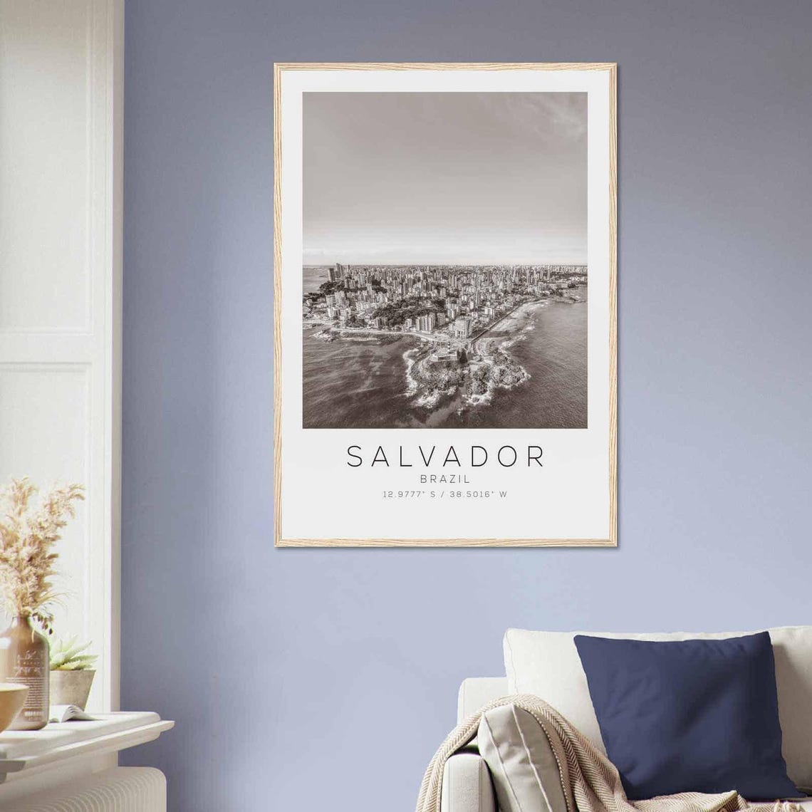 Salvador Brazil Travel Photo Poster Bw Salvador Travel Print Minimalist Travel Poster Print - Image 2