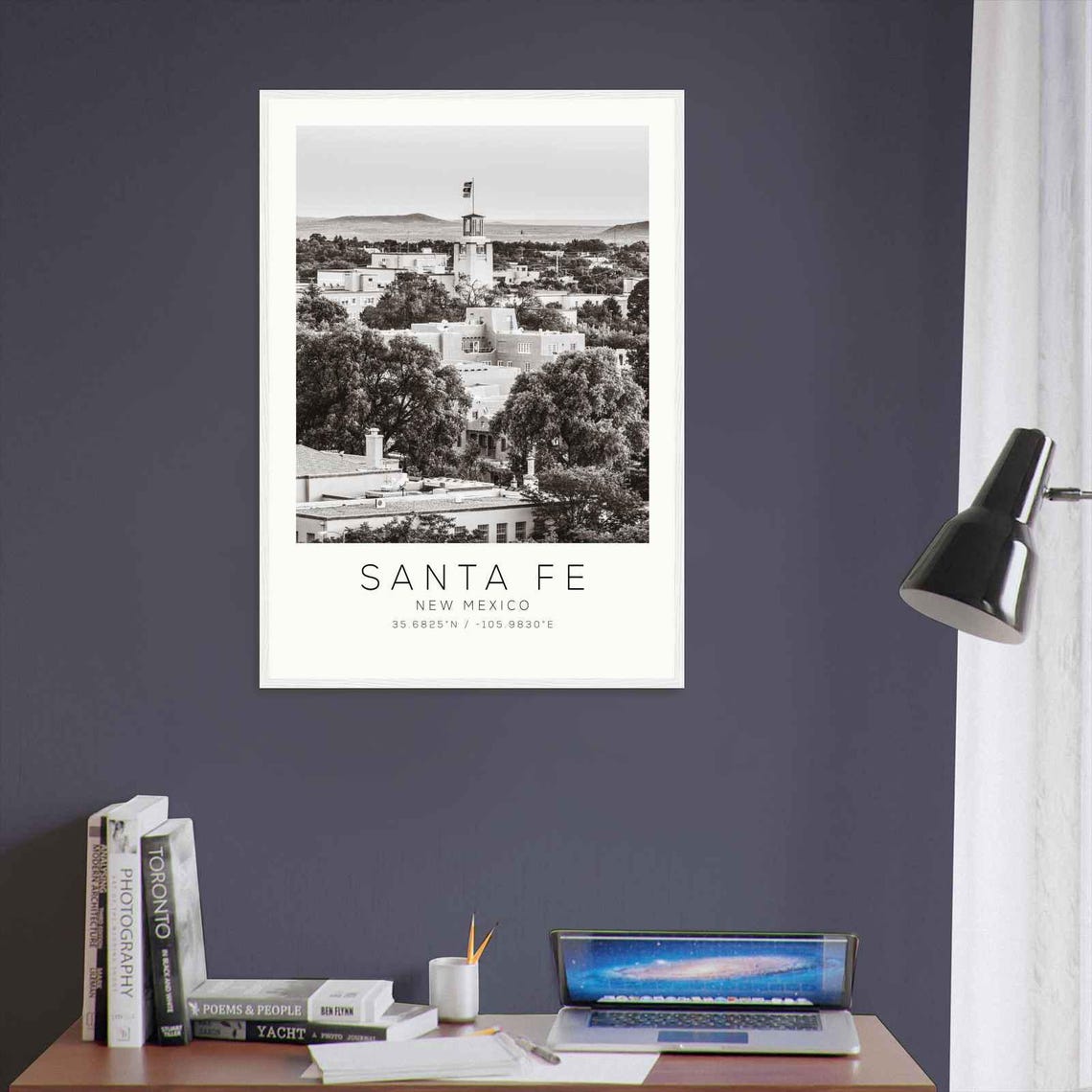 Santa Fe New Mexico Pueblo Style Skyline Minimalist Photo Poster - Image 3