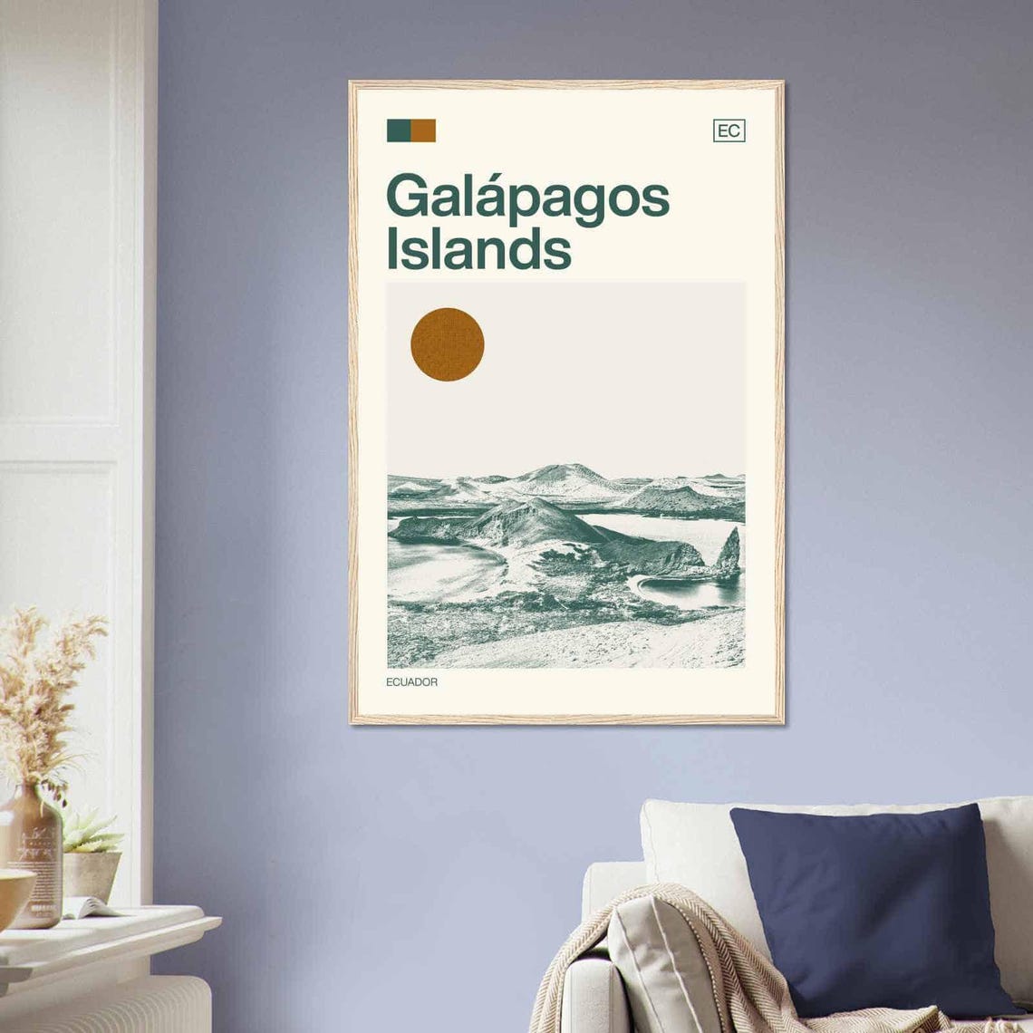 Galapagos Islands Ecuador Minimalist Monochrome Travel Photo Poster - Image 2