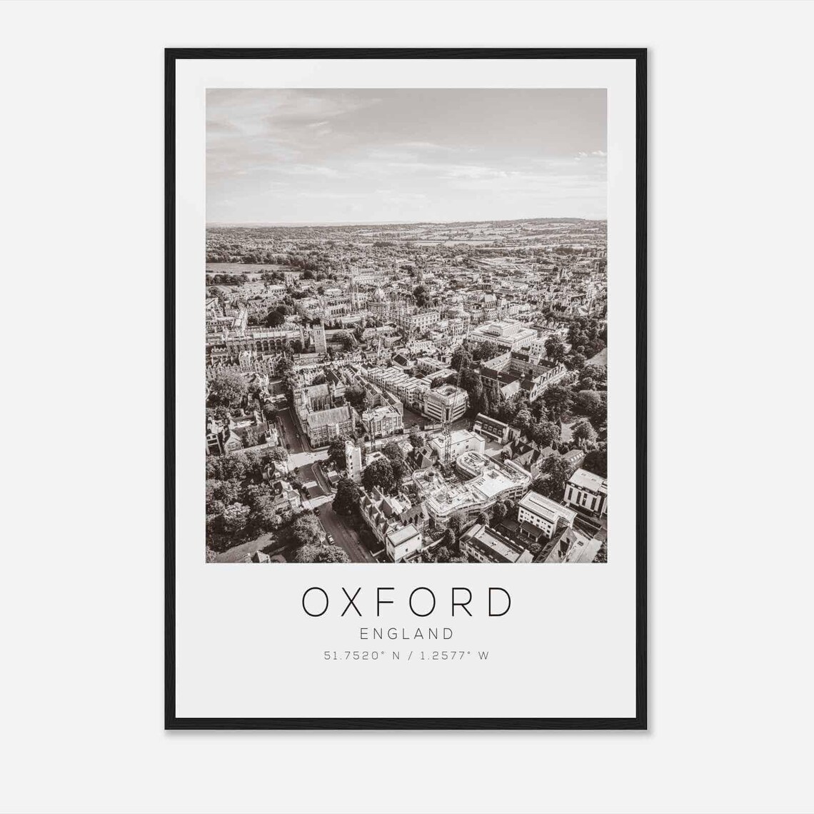 Oxford England Travel Photo Poster Bw Oxford Travel Print Minimalist Travel Poster Print
