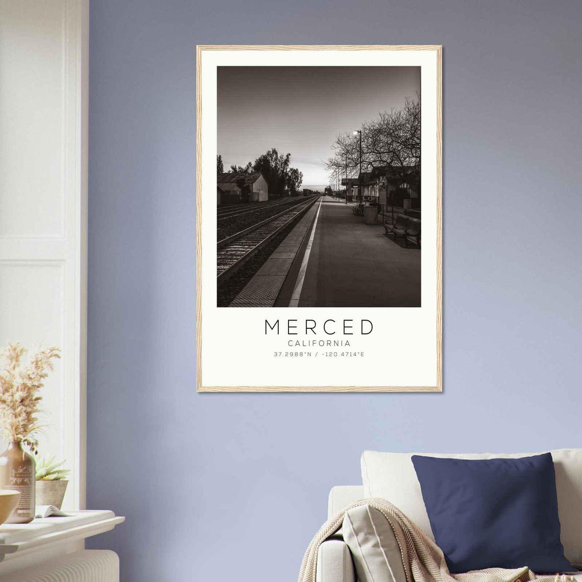 Merced California Train Station Platform Minimalist Travel Poster - Image 2