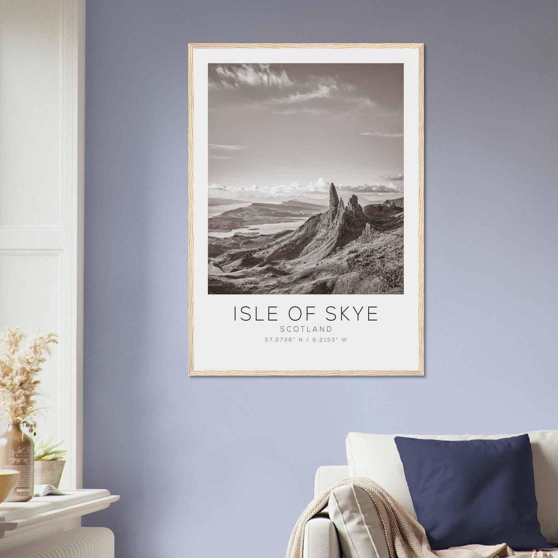 Isle Of Skye Scotland Travel Photo Poster Bw Isle Of Skye Travel Print Minimalist Travel Poster Print - Image 2