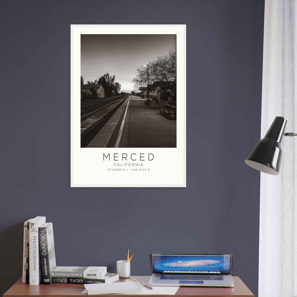 Merced California Train Station Platform Minimalist Travel Poster - Image 3