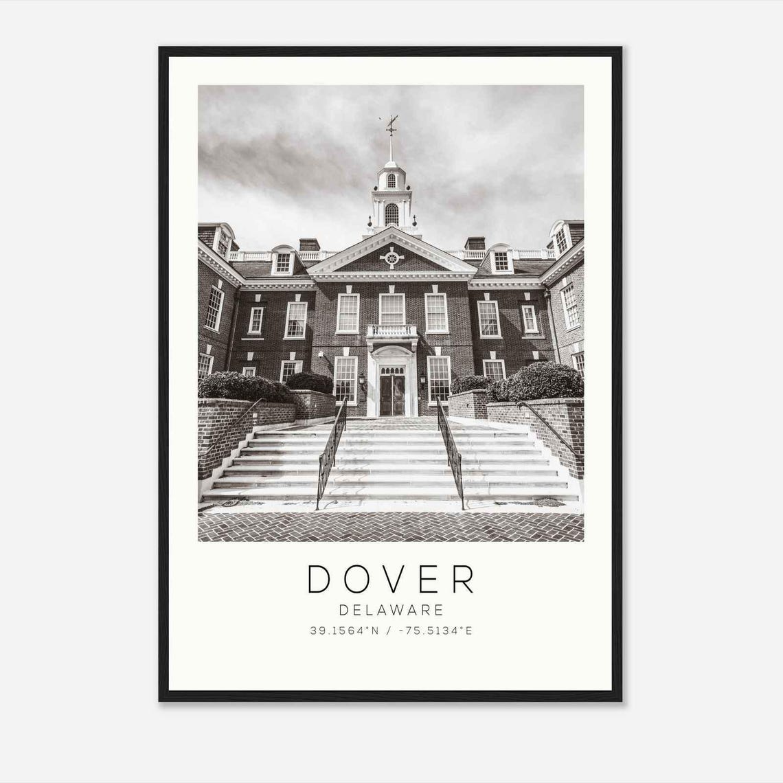 Dover Delaware Historic Brick Statehouse White Cupola Photo Poster