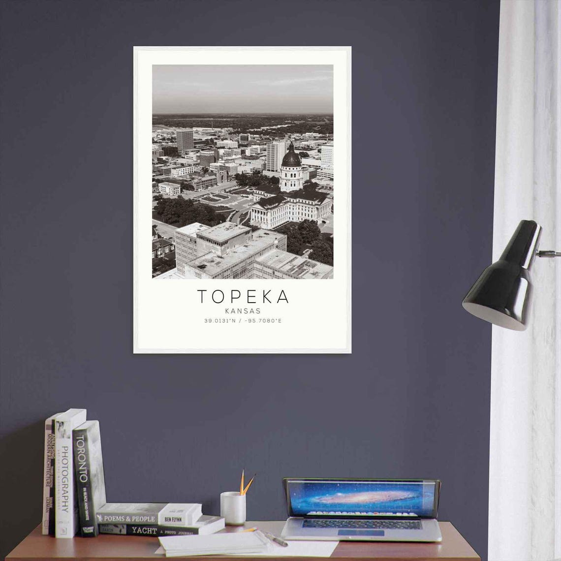 Topeka Kansas Capitol Skyline Aerial Minimalist Photo Poster - Image 3