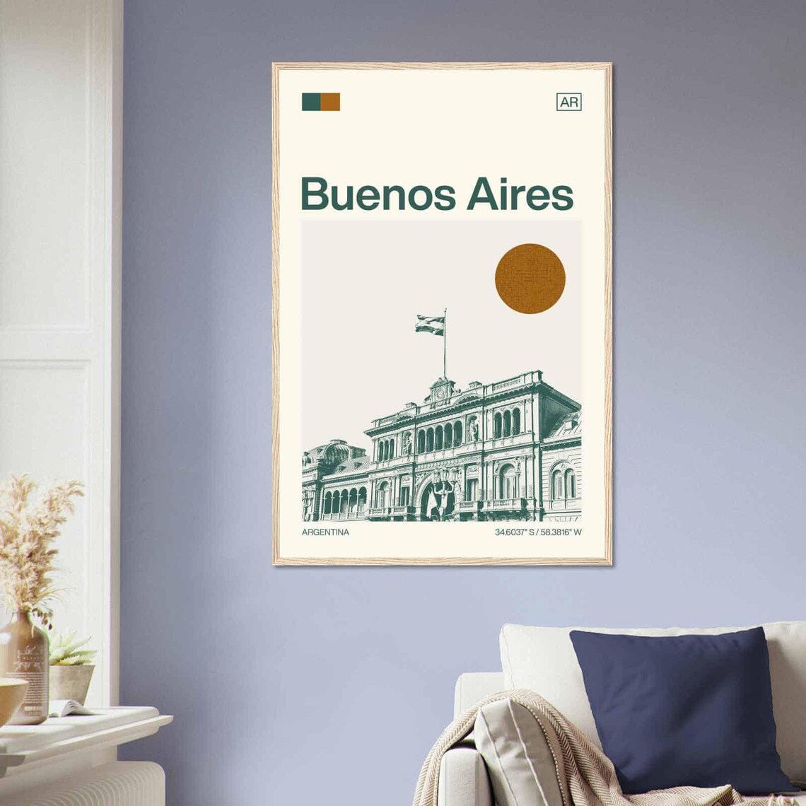 Buenos Aires Argentina Casa Rosada Duotone View Travel Poster - Image 2