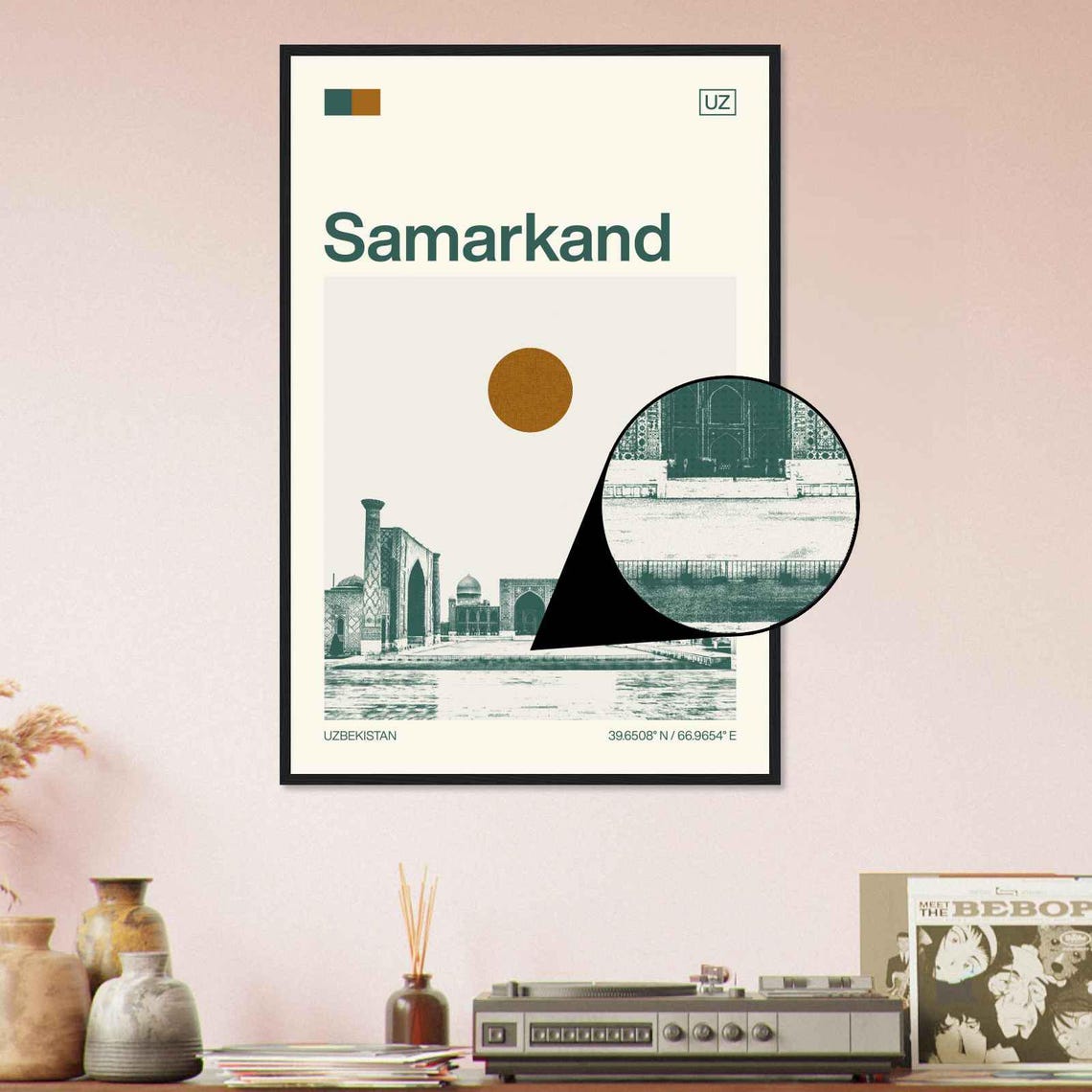 Samarkand Uzbekistan Registan Square Minimalist Travel Poster - Image 4